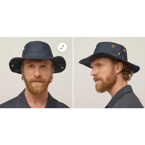 NWT Tilley T3 Cotton Duck Hat, Snap up, Navy, 71/2 60cm Canada MSRP$99 - Picture 3 of 17